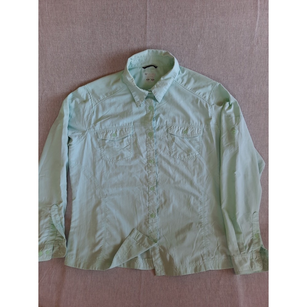 Columbia Sportswear Women's XL Vent‎ Outdoor Shirt Long Sleeve Nylon Green